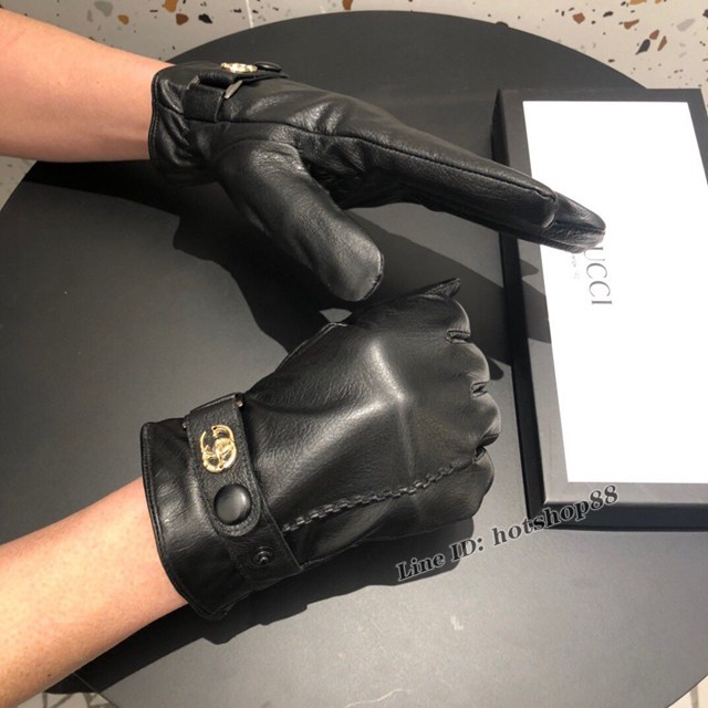 Gucci專櫃新款高檔羊皮手套 古馳觸屏手套男士手套 mmyj1670